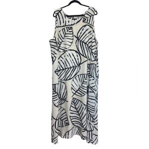 NWT NIC + ZOE Leaf Print Tank Maxi Dress in Sandshell - Size 3X